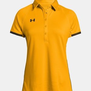 Under Armour Rival Polo Button Up Yellow NWT NEW